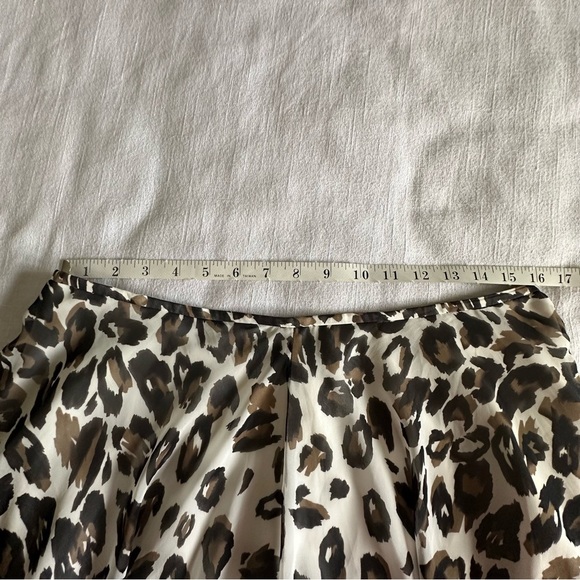 Talbots Womens Leopard Animal Print Chiffon Midi Skirt Sz 12 Career Corpcore - Picture 7 of 10